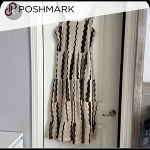 NWT Zara crochet beige and black midi dress